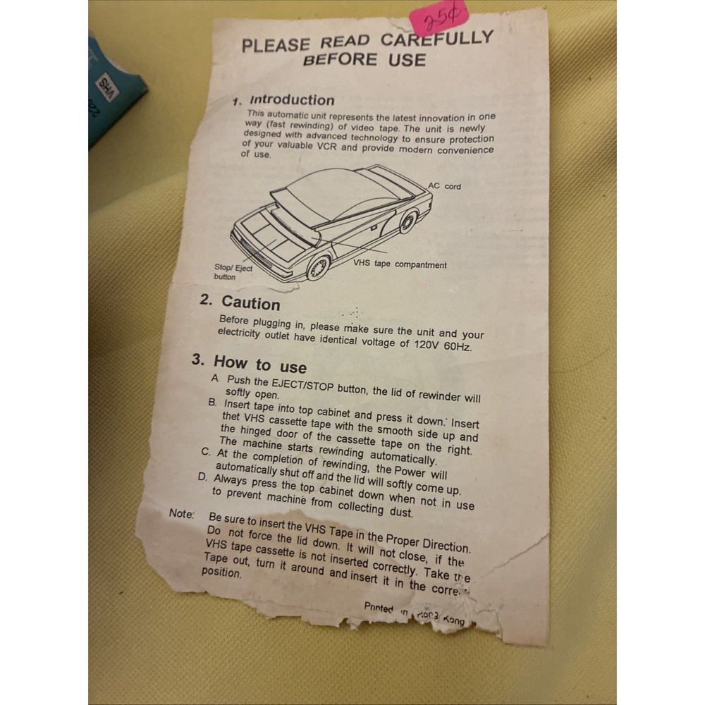Vtg Gran Prix VHS Tape Reminder Model TVR93 Head Lights Light Up When Working - Picture 7 of 11